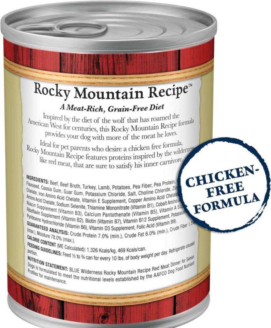 Blue Buffalo Wilderness High Protein Wet Dog Food for Seniors - Turkey & Chicken Recipe, 12.5-Oz Cans (Pack of 12)