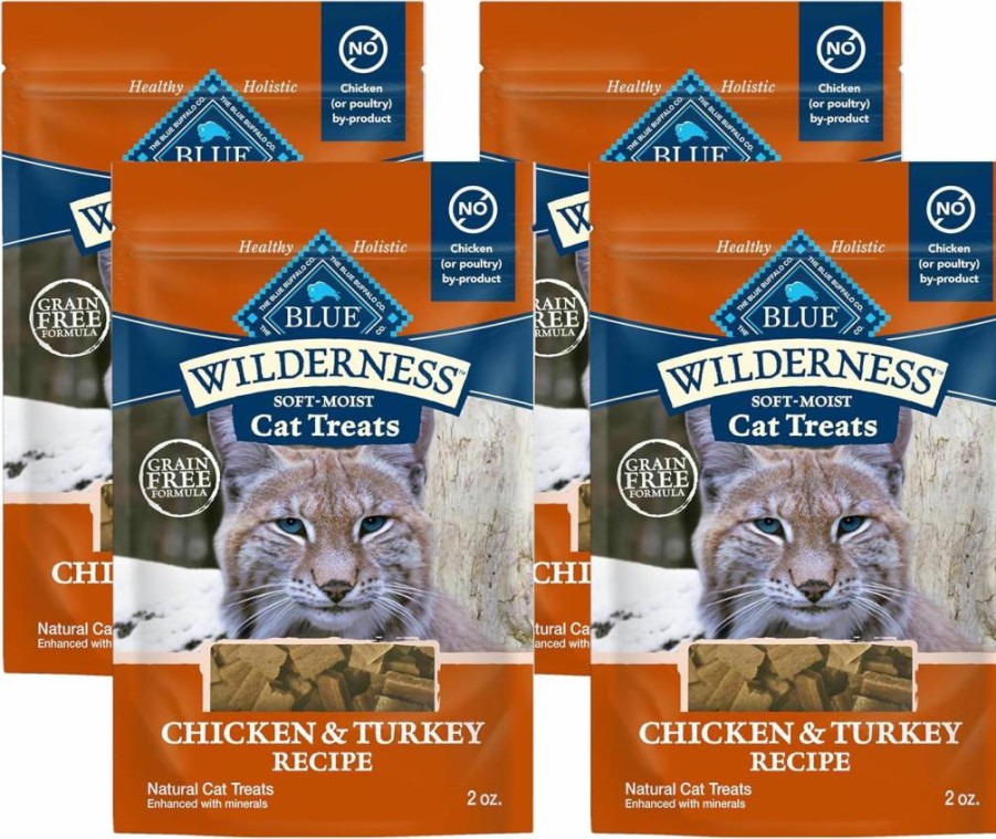 Blue Buffalo Wilderness High Protein Salmon Cat Treats, Natural Crunchy Snacks for Cats, 2-Oz Bag (Pack of 12)