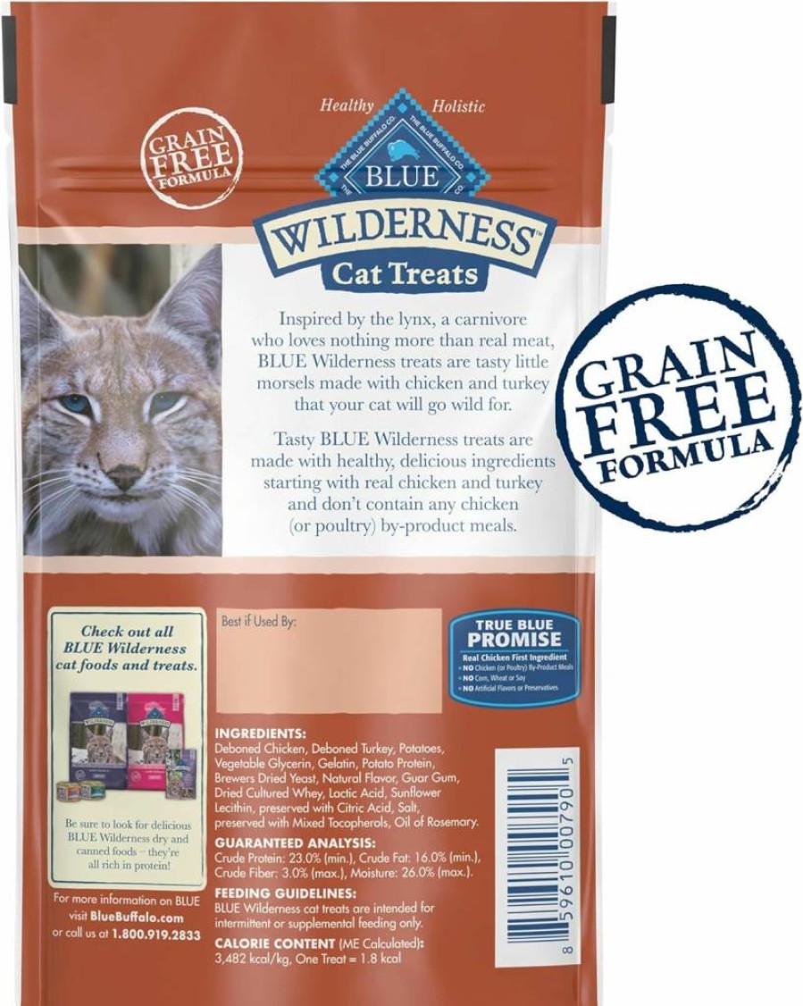 Blue Buffalo Wilderness High Protein Salmon Cat Treats, Natural Crunchy Snacks for Cats, 2-Oz Bag (Pack of 12)