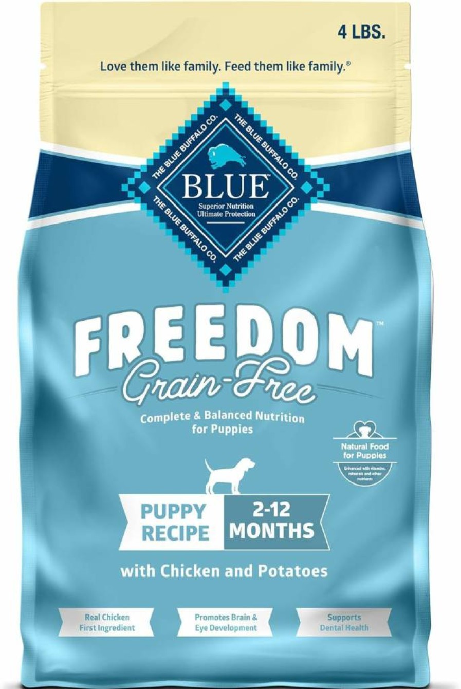 Blue Buffalo Freedom Grain-Free Puppy Dry Dog Food - Chicken & Potatoes Recipe, DHA for Development, Complete & Balanced Nutrition, USA Made, 11lb Bag