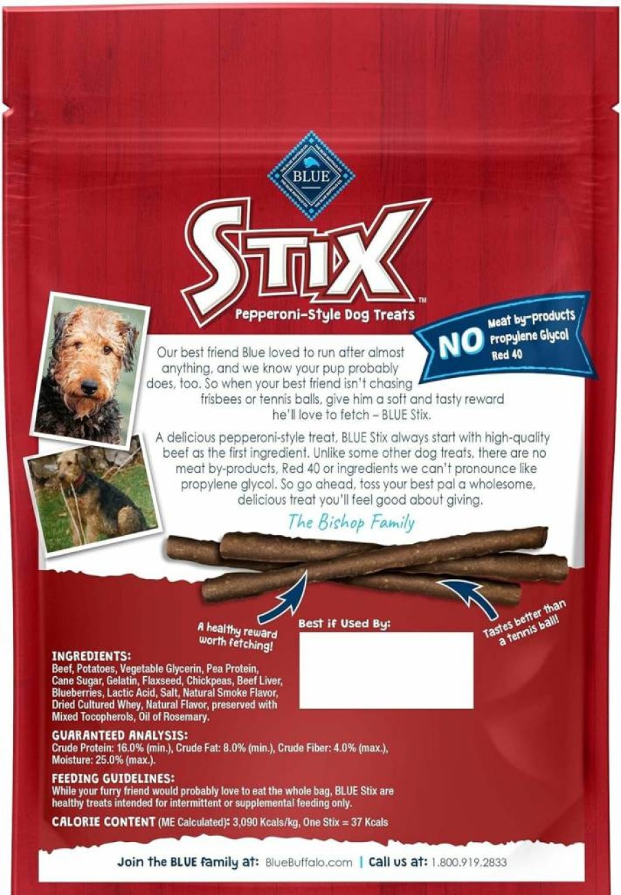 Blue Buffalo Beef Recipe Soft & Moist Dog Treats - Natural Stix for Dogs