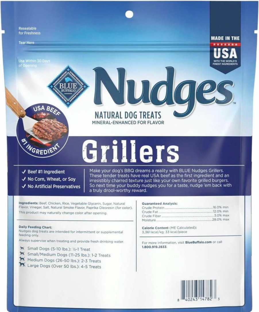 Blue Buffalo Nudges Natural Dog Treats with Real Beef, 16 oz – Grain-Free, Healthy Training Snacks for Dogs
