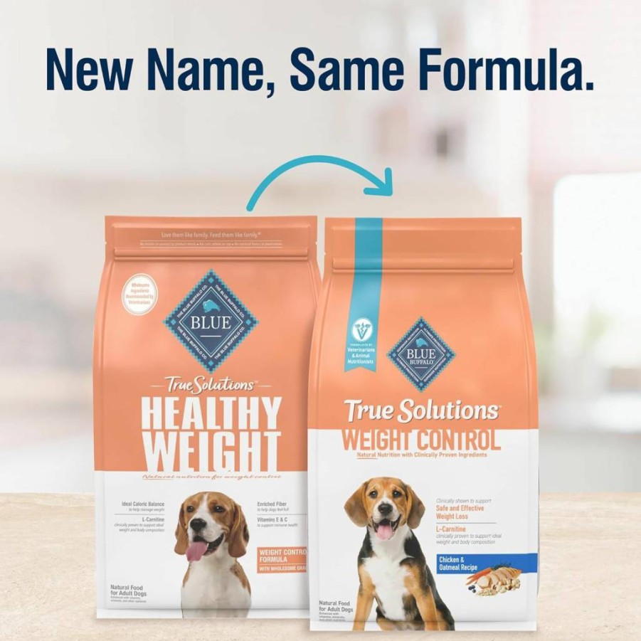 Blue Buffalo True Solutions Weight Control Natural Adult Dry Dog Food, Chicken Recipe, 4 lb Bag – Healthy Weight Management for Dogs