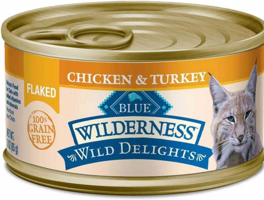 Blue Buffalo Wilderness High-Protein Grain-Free Wet Cat Food, Chicken & Turkey Recipe in Gravy, 3-Oz Cans (24-Pack)