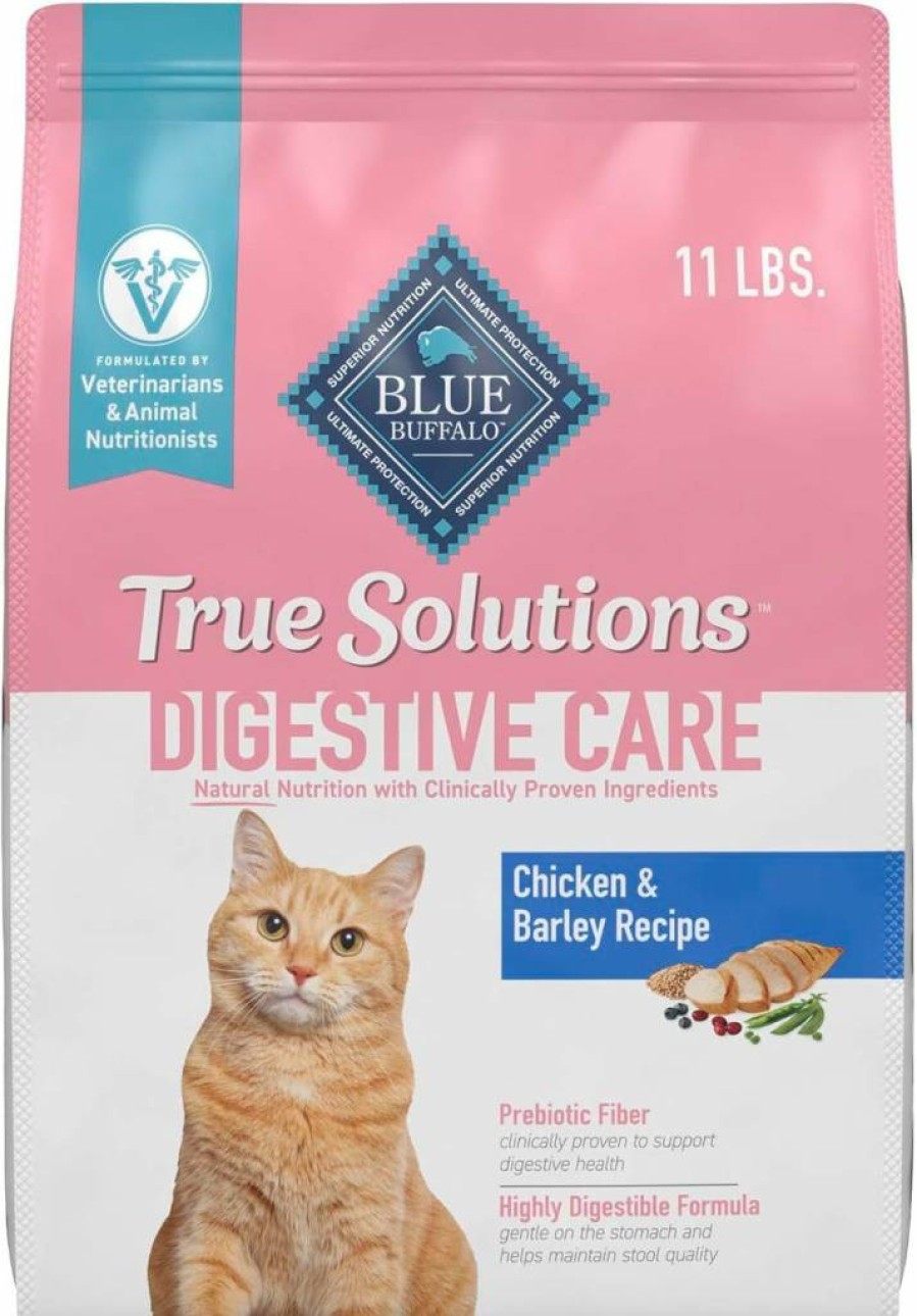Blue Buffalo True Solutions Digestive Care Natural Adult Dry Cat Food - Chicken Recipe, 3.5lb Bag for Sensitive Stomachs