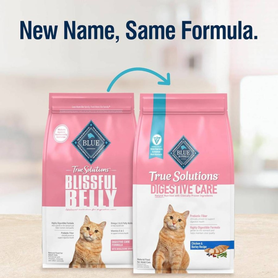 Blue Buffalo True Solutions Digestive Care Natural Adult Dry Cat Food - Chicken Recipe, 3.5lb Bag for Sensitive Stomachs