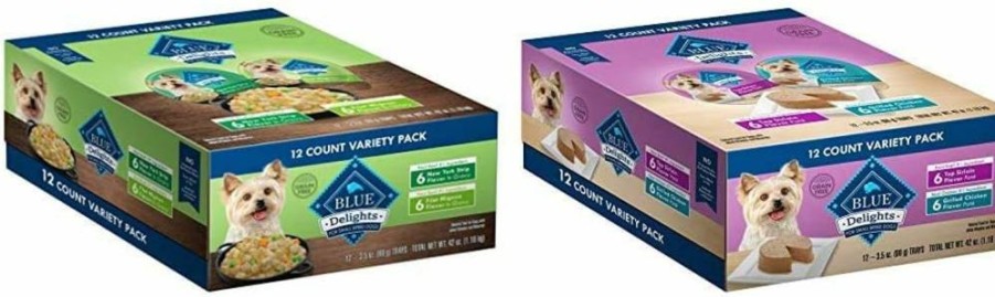 Blue Buffalo Delights Natural Small Breed Adult Wet Dog Food, 3.5-Oz Cups, Pack of 12, Grain-Free Recipe