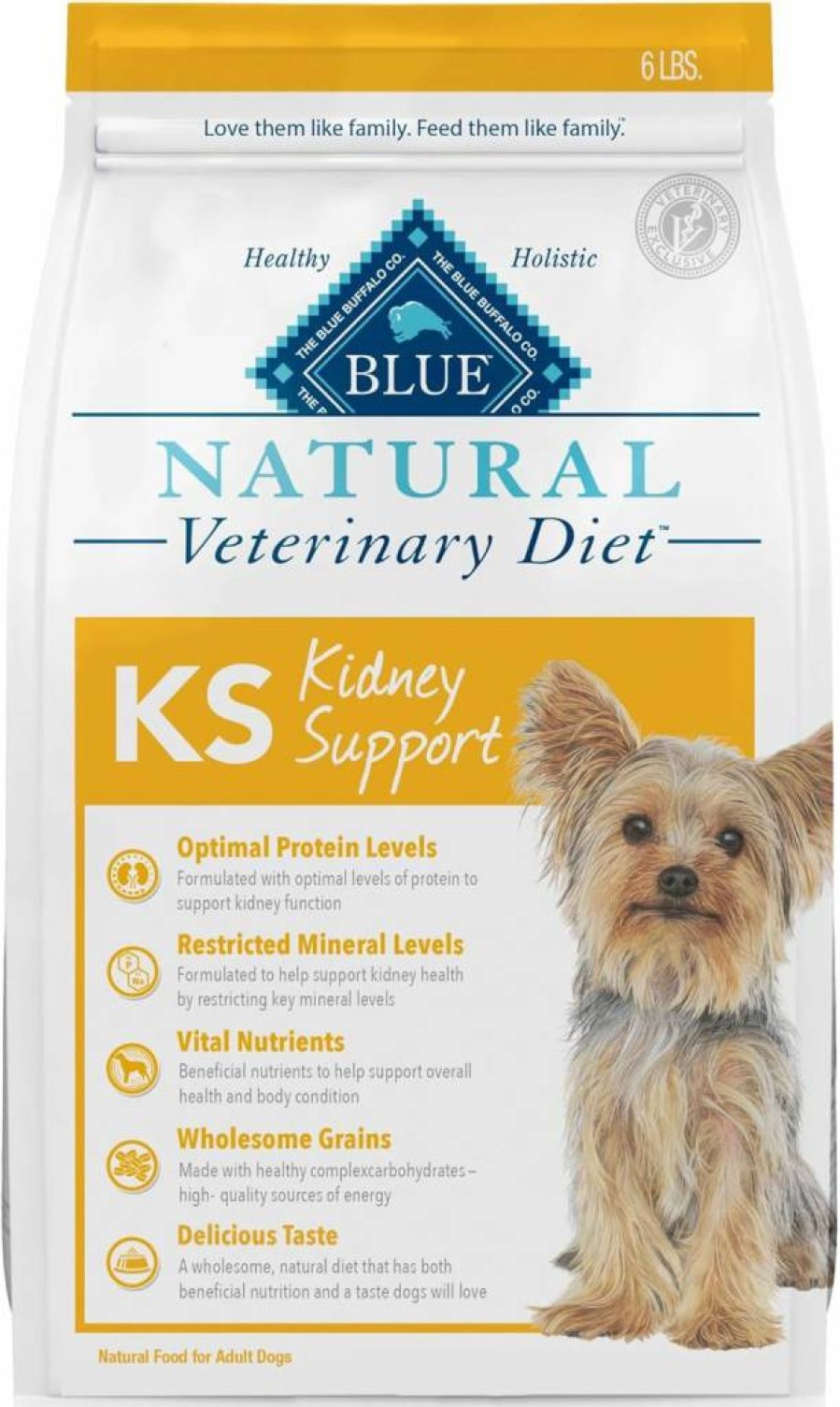 Blue Buffalo Veterinary Diet KS Kidney Support Dry Dog Food - Chicken Flavor, 6-Lb Bag (Prescription Required)
