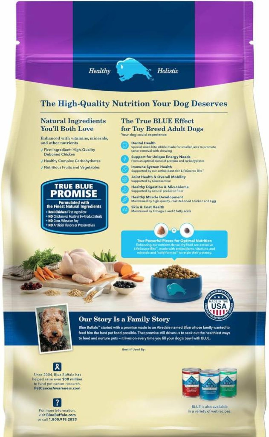 Blue Buffalo Life Protection Formula Toy Breed Adult Dry Dog Food - High Energy, Natural Ingredients, Chicken & Brown Rice Recipe, 4lb Bag