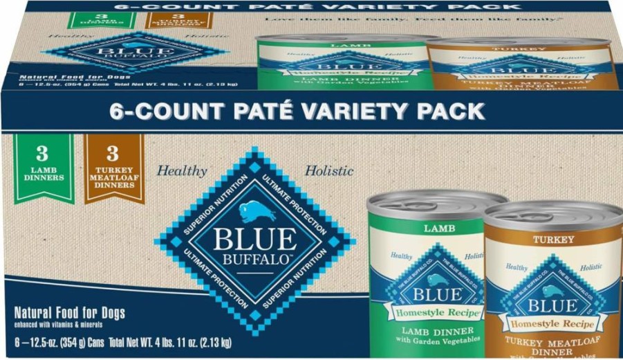 Blue Buffalo Homestyle Recipe Natural Adult Wet Dog Food, Fish & Sweet Potato Dinner with Garden Vegetables, 12.5-Oz Cans (Pack of 12)