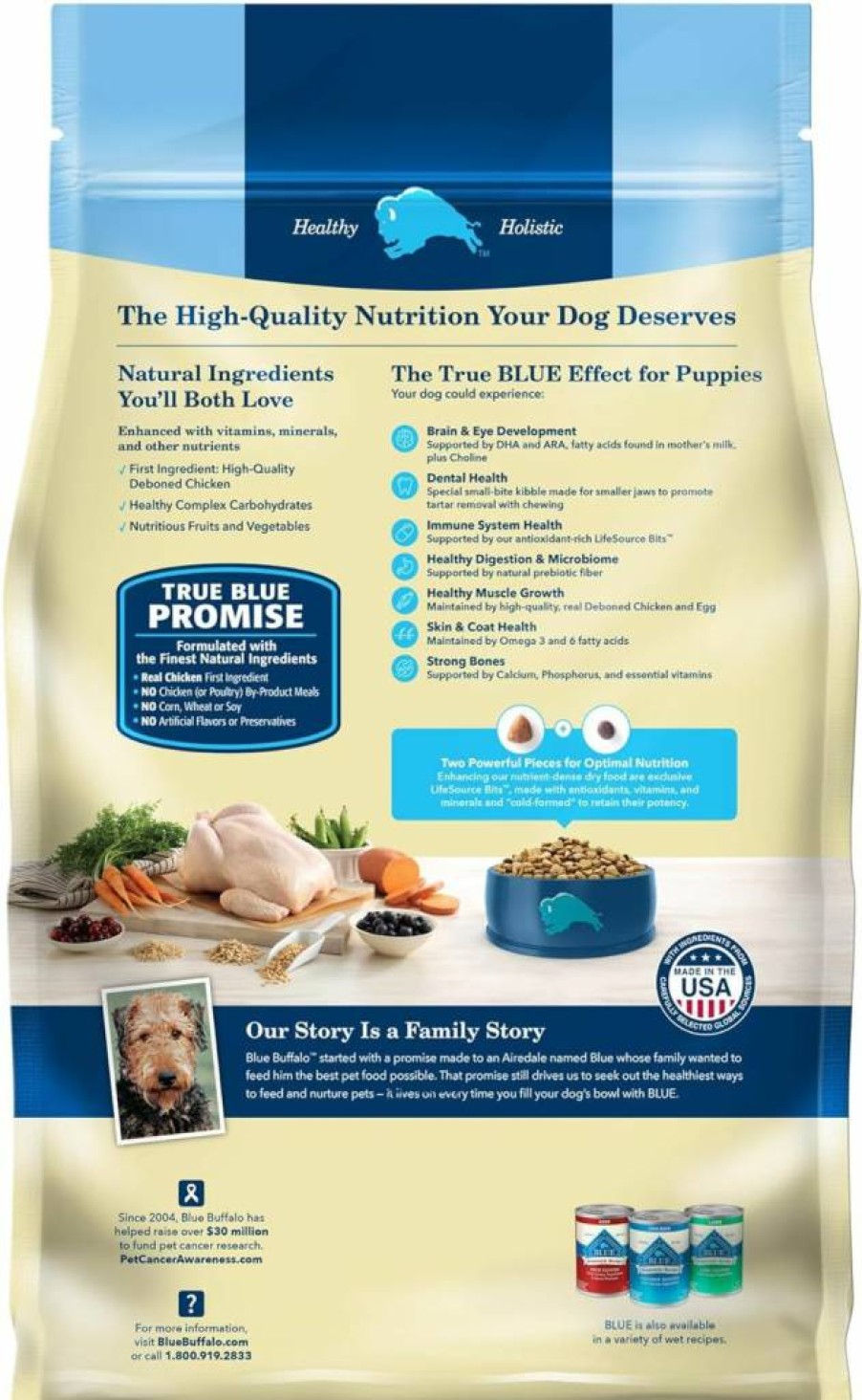 Blue Buffalo Life Protection Formula Puppy Dry Dog Food - Natural Chicken & Brown Rice Recipe with DHA & ARA for Puppy Development, 34lb Bag