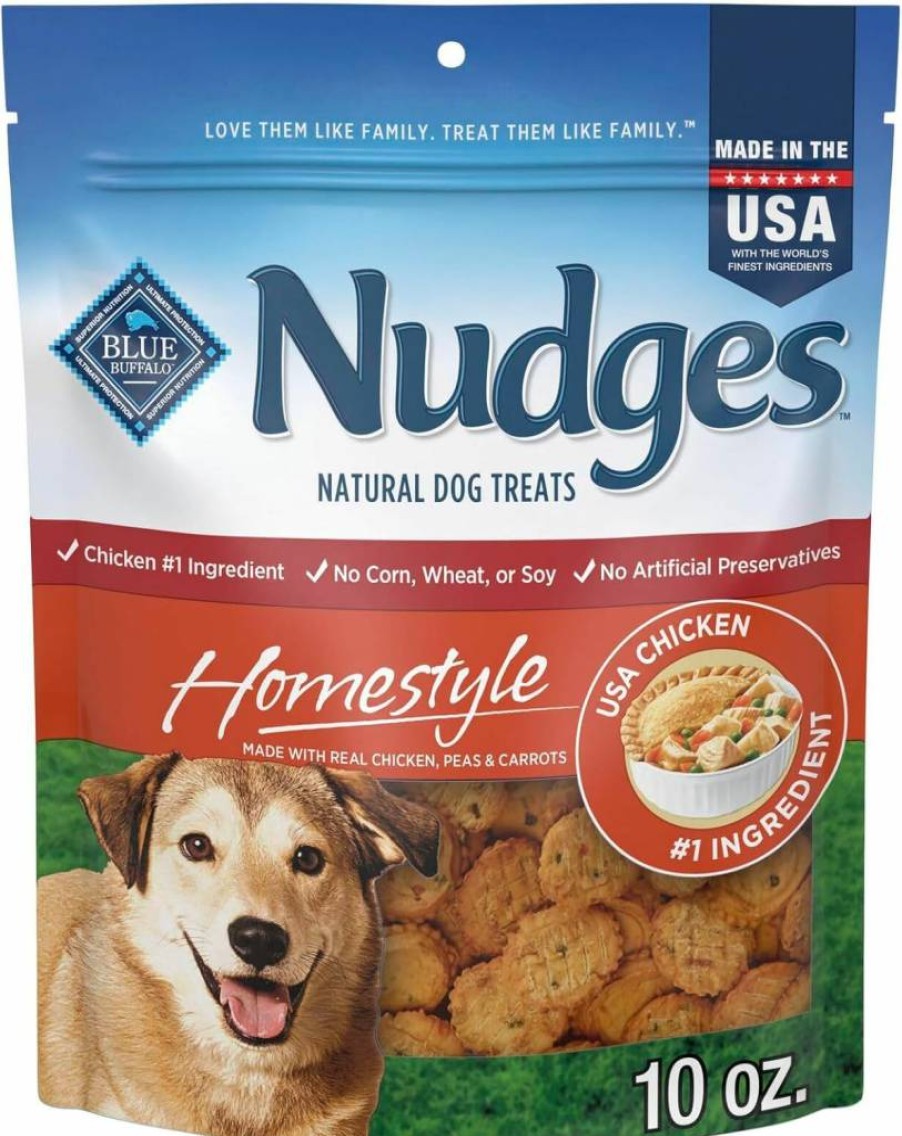 Blue Buffalo Homestyle Natural Dog Treats with Chicken & Pork - 12oz Bag, Grain-Free, Healthy Training Snacks for Dogs