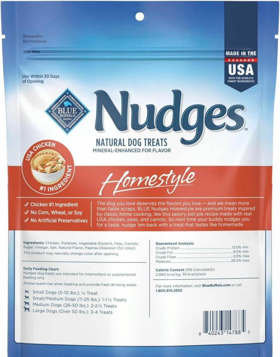 Blue Buffalo Homestyle Natural Dog Treats with Chicken & Pork - 12oz Bag, Grain-Free, Healthy Training Snacks for Dogs