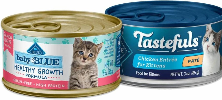 Blue Buffalo Kitten Wet Cat Food, Chicken & Salmon Recipe, 3-Oz Cans (Pack of 48) - Grain-Free, High-Protein Kitten Food