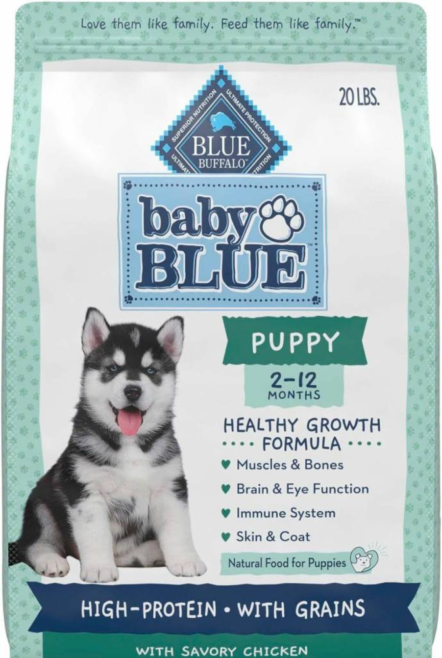 Blue Buffalo Puppy Dry Food - High-Protein Chicken Recipe with DHA for Healthy Growth, 20-Lb Bag Natural Dog Food