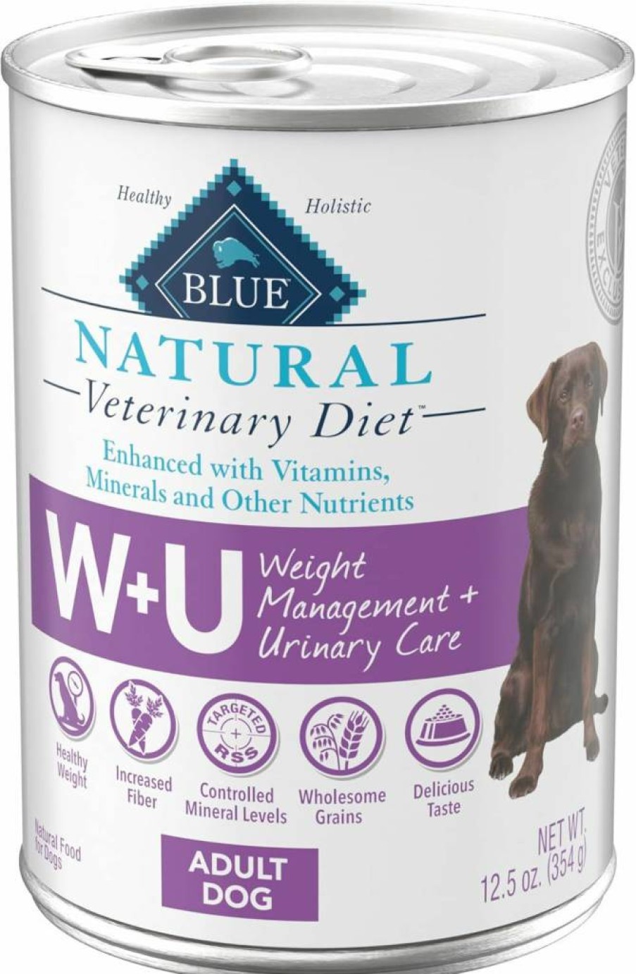 Blue Buffalo W+U Weight Management & Urinary Care Wet Dog Food, Chicken Recipe, 12.5-Oz Cans (12-Pack) - Vet Prescription Required