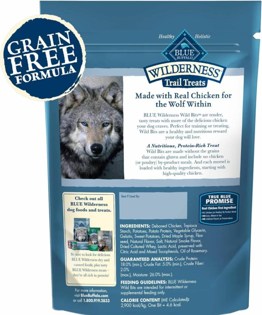 Blue Buffalo Wilderness Wild Bits Grain-Free Chicken Recipe Soft & Chewy Dog Training Treats, 4-Oz Bag