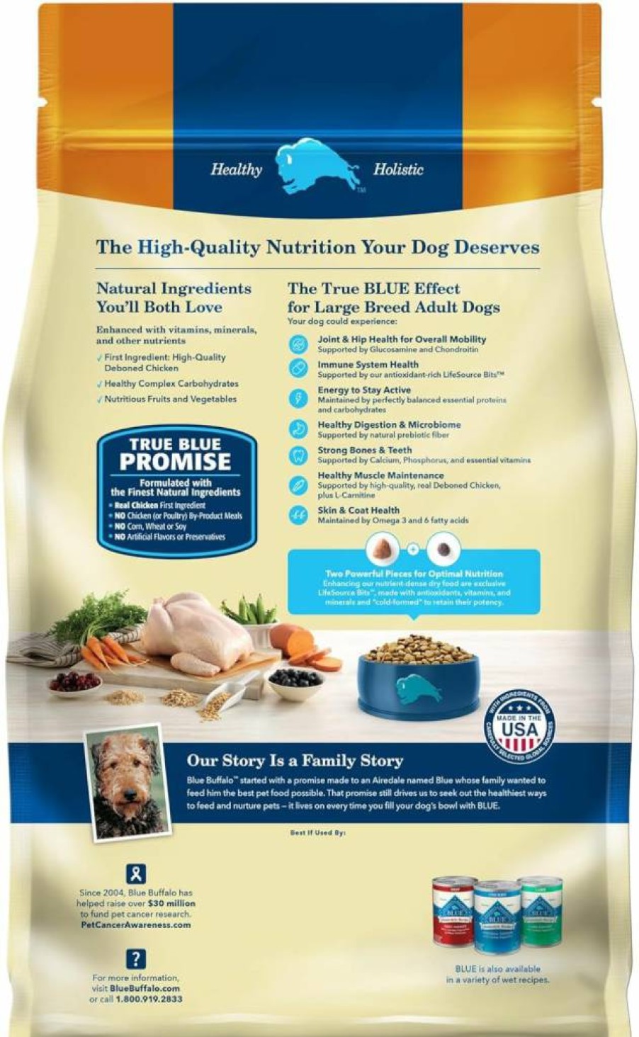 Blue Buffalo Life Protection Large Breed Senior Dry Dog Food - Chicken & Brown Rice Recipe, Supports Joint Health & Immunity, Natural Ingredients, 34lb Bag