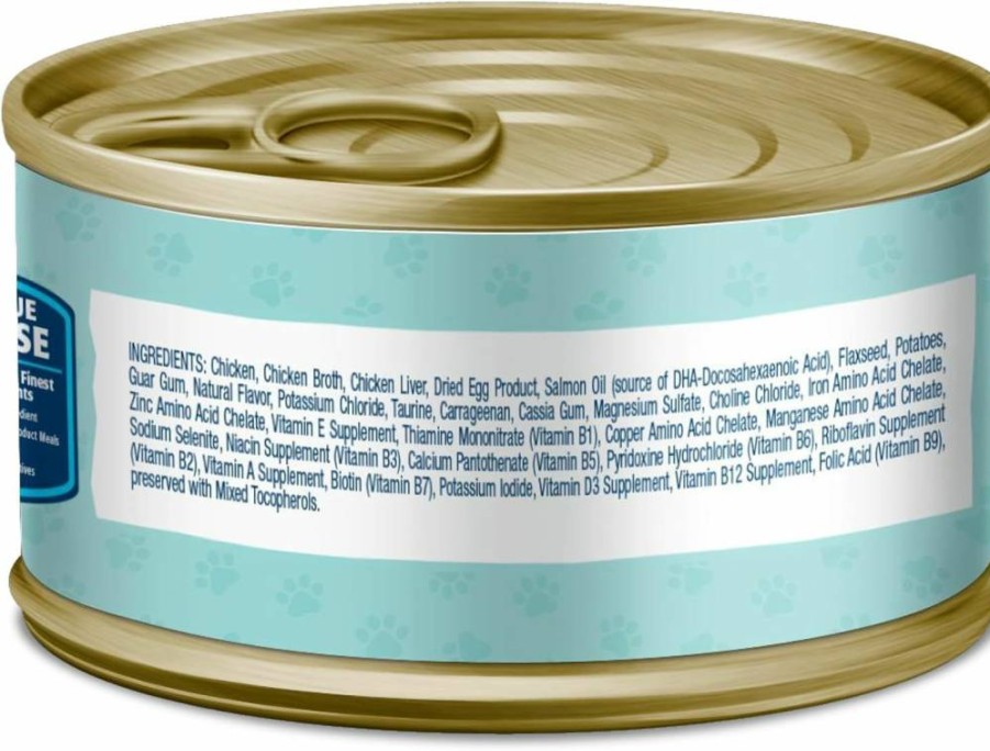 Blue Buffalo Kitten Wet Food Variety Pack - Grain-Free Chicken & Salmon Pate, High-Protein DHA Formula for Healthy Growth, 3oz Cans (6-Pack, 3 Each)