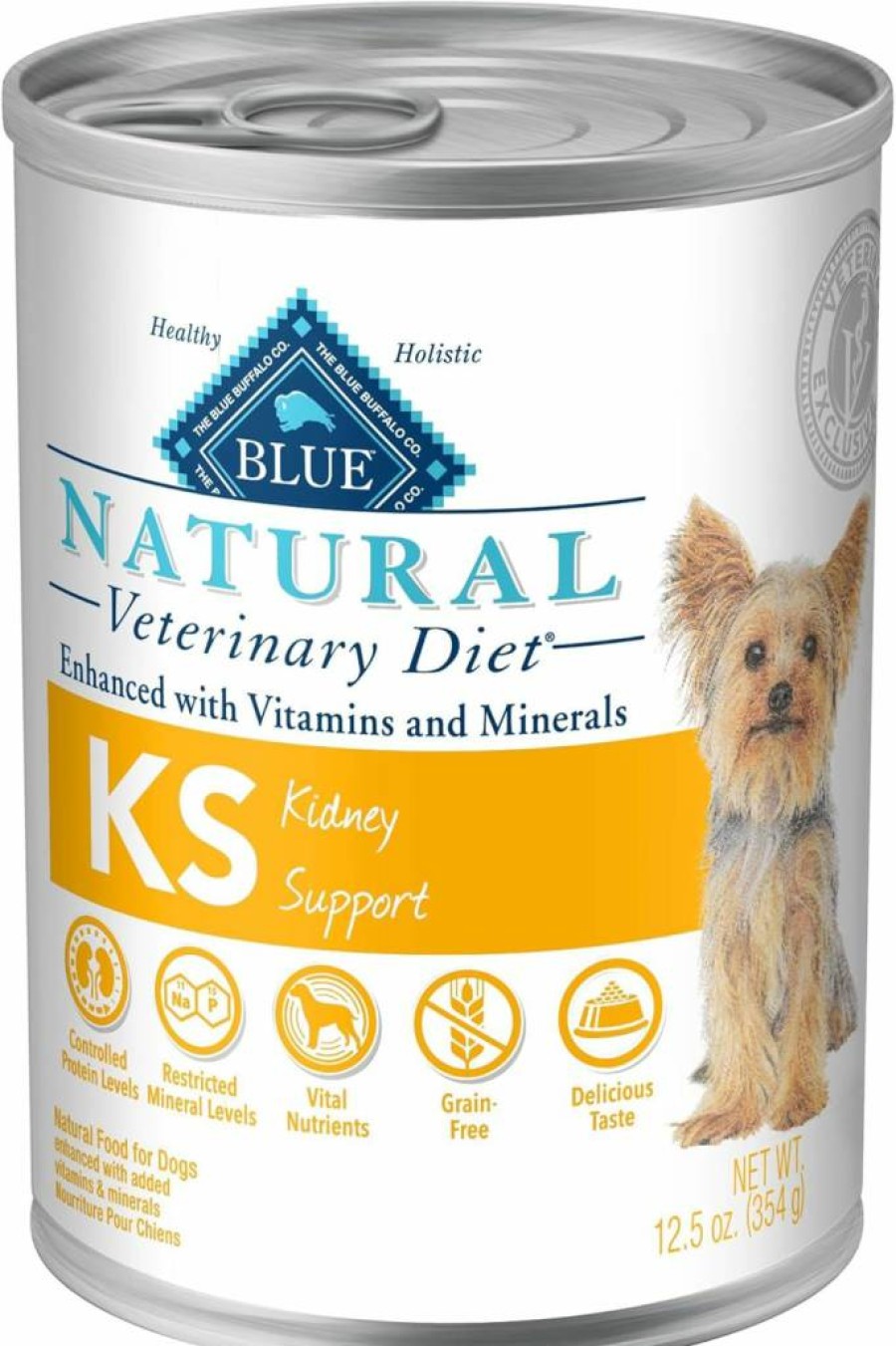 Blue Buffalo Wet Dog Food for Kidney Support - Natural Veterinary Diet KS, Chicken Recipe, 12.5-Oz Cans (Pack of 12)