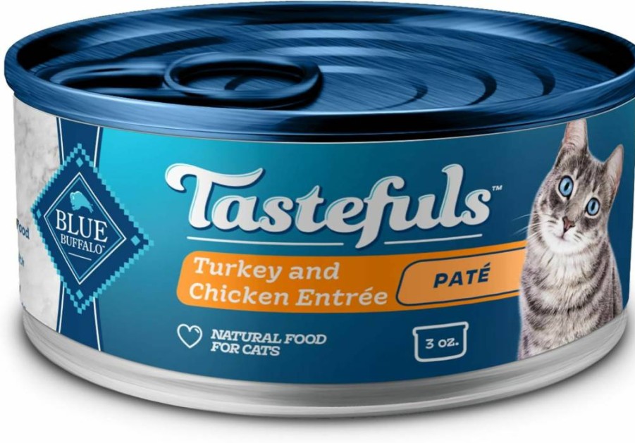 Blue Buffalo Tastefuls Natural Chicken Pate Wet Cat Food, 5.5-Oz Cans (Pack of 24) - Grain-Free, High Protein