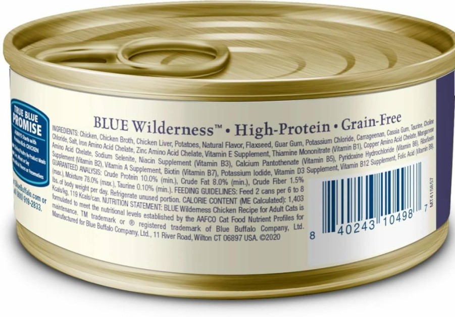 Blue Buffalo Wilderness Grain-Free Duck Pate Wet Cat Food for Adults - High Protein, 3 oz Cans (24 Pack)