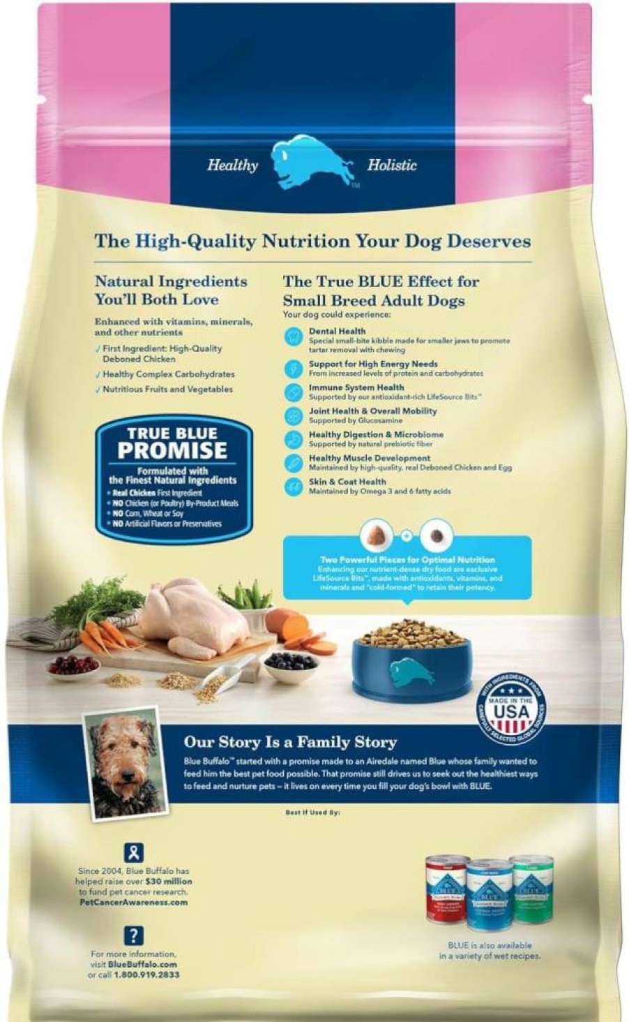 Blue Buffalo Life Protection Formula Small Breed Adult Dry Dog Food, Lamb & Brown Rice Recipe, Natural Ingredients for High Energy, 15 lb Bag