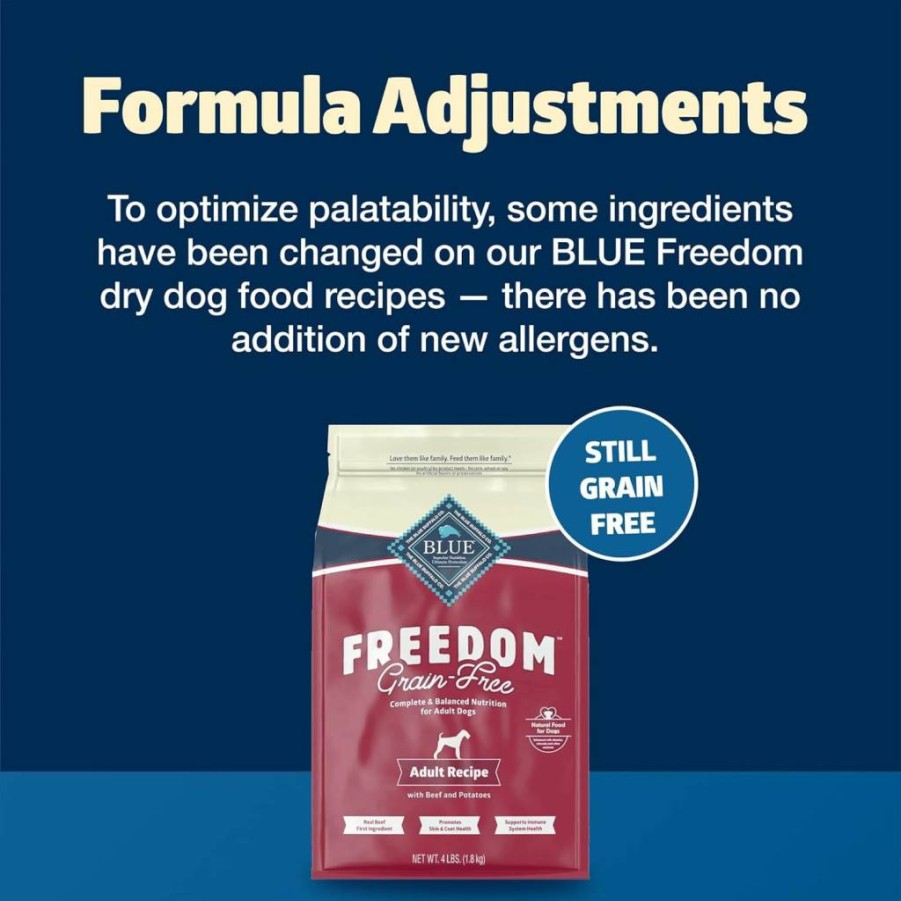 Blue Buffalo Freedom Grain-Free Adult Dry Dog Food, Natural Beef & Potato Recipe, 24-Lb Bag, Made in USA, Complete & Balanced Nutrition