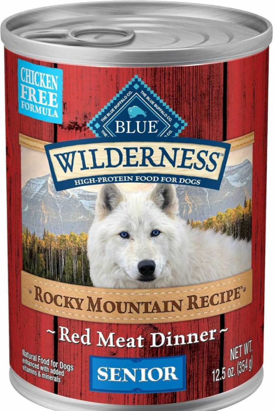 Blue Buffalo Wilderness High-Protein Grain-Free Senior Wet Dog Food, Red Meat Recipe with Natural Ingredients, 12.5-Oz Cans (12-Pack)
