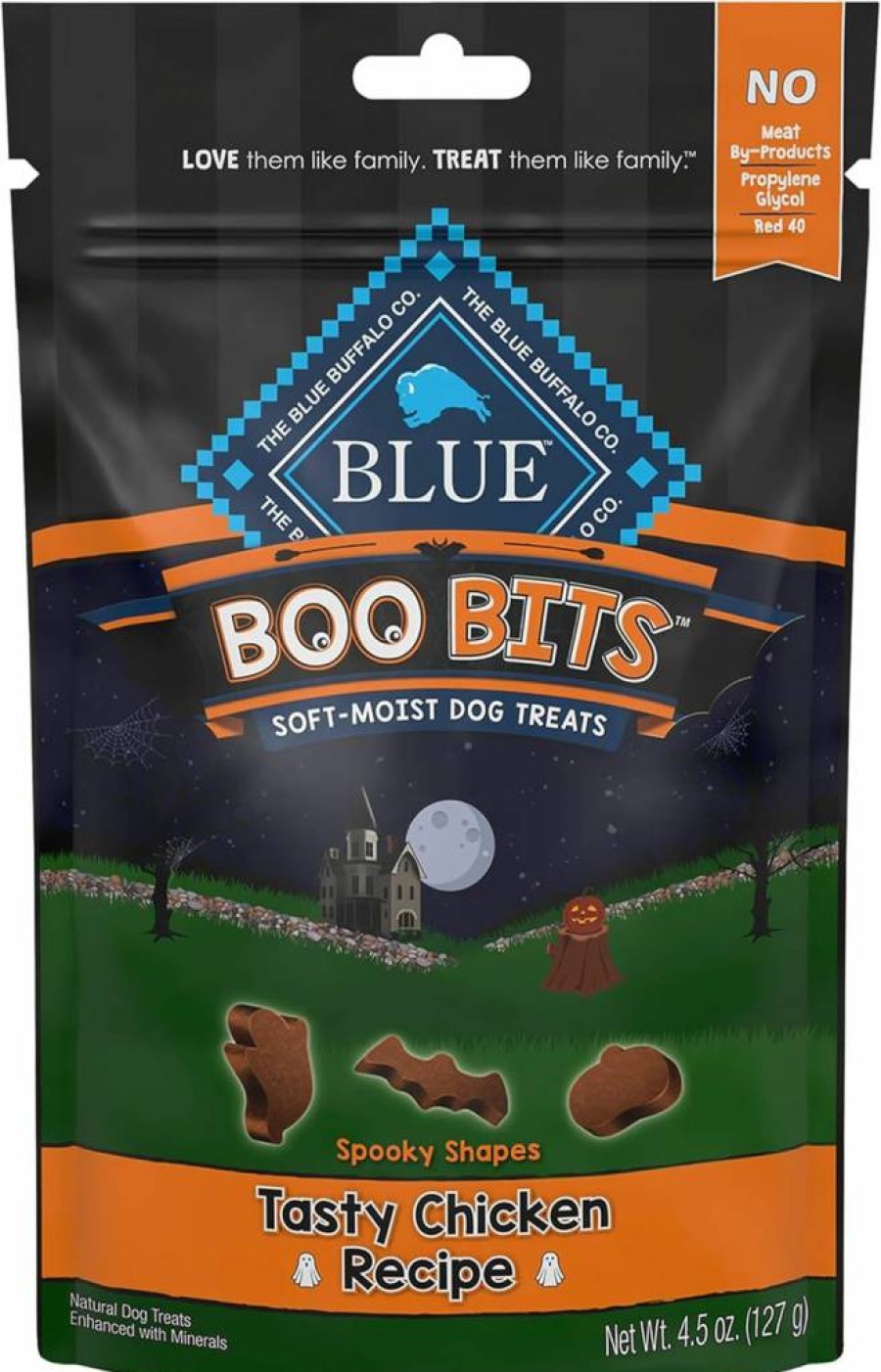 Blue Buffalo Boo Bits Soft & Chewy Dog Treats, Chicken Flavor, 4.5-Oz Bag for Halloween