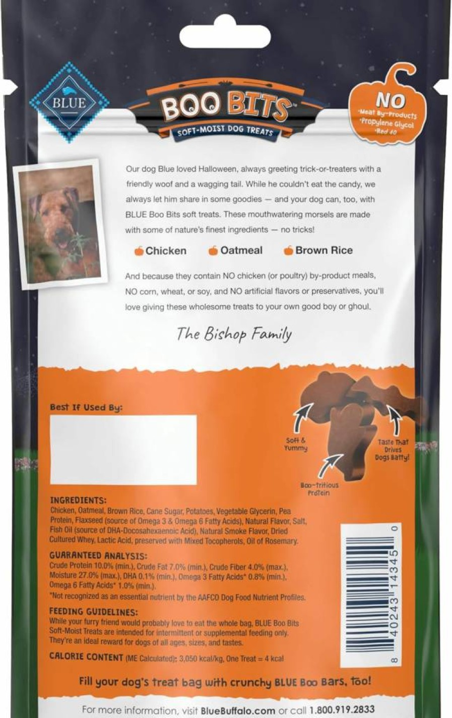 Blue Buffalo Boo Bits Soft & Chewy Dog Treats, Chicken Flavor, 4.5-Oz Bag for Halloween