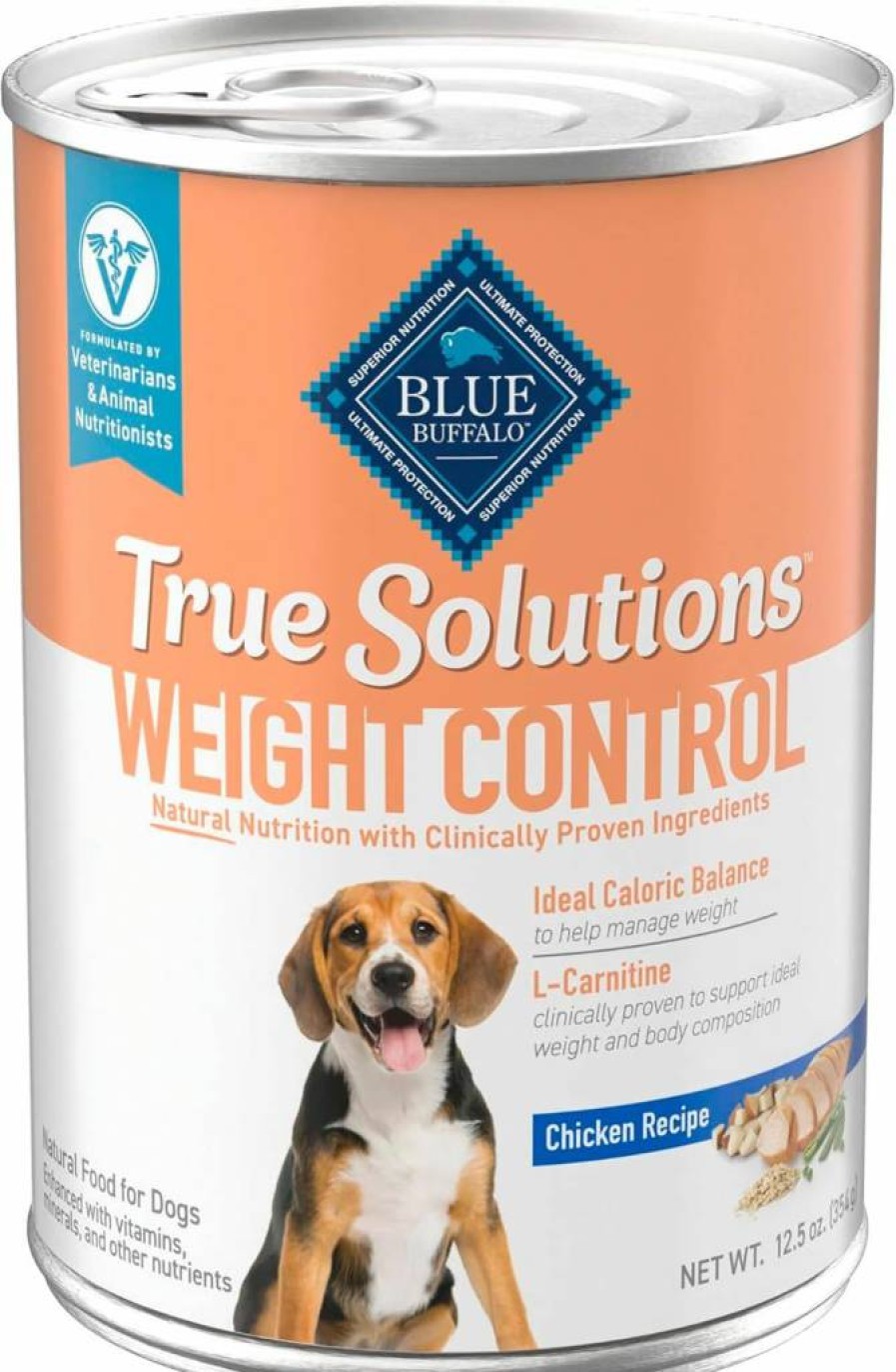Blue Buffalo True Solutions Weight Control Adult Dog Food - Natural Chicken Recipe, 12.5-Oz Cans (Pack of 12) | Wet Dog Food for Healthy Weight Management