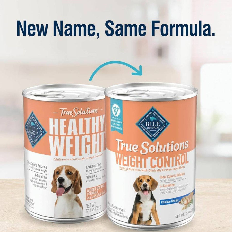Blue Buffalo True Solutions Weight Control Adult Dog Food - Natural Chicken Recipe, 12.5-Oz Cans (Pack of 12) | Wet Dog Food for Healthy Weight Management