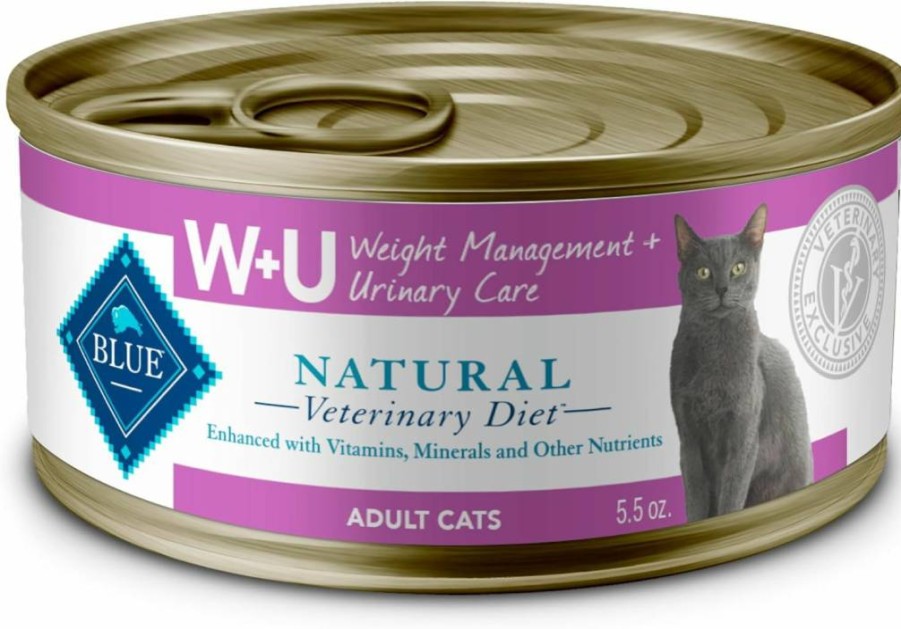 Blue Buffalo W+U Weight Control & Urinary Health Wet Cat Food - Chicken Recipe, 5.5oz Cans (24-Pack) - Vet Prescription Required
