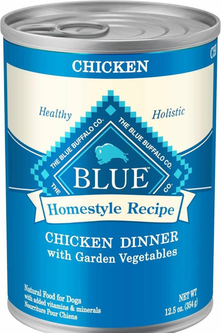 Blue Buffalo Homestyle Recipe Natural Adult Wet Dog Food, Turkey Dinner with Garden Vegetables, 12.5-Oz Cans (Pack of 12) - Grain-Free, High Protein