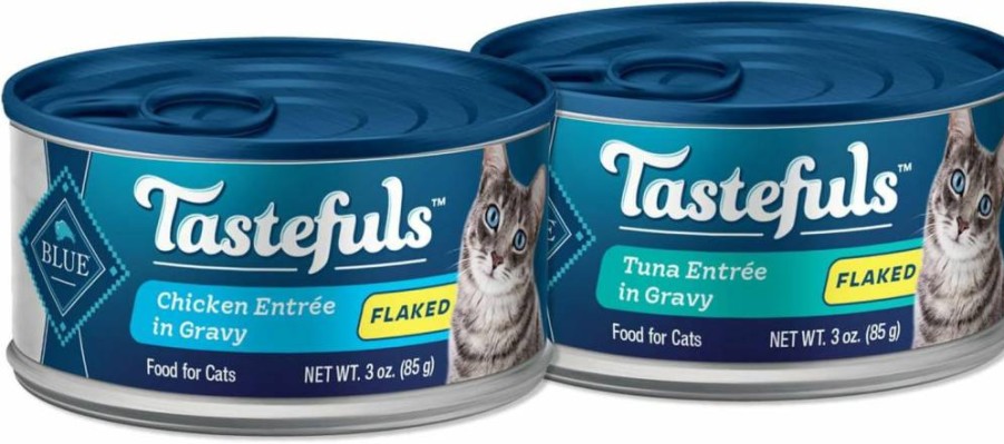 Blue Buffalo Tastefuls Natural Flaked Wet Cat Food Variety Pack, Chicken & Tuna Recipes, 3-Oz Cans (48 Count, 24 Each Flavor)