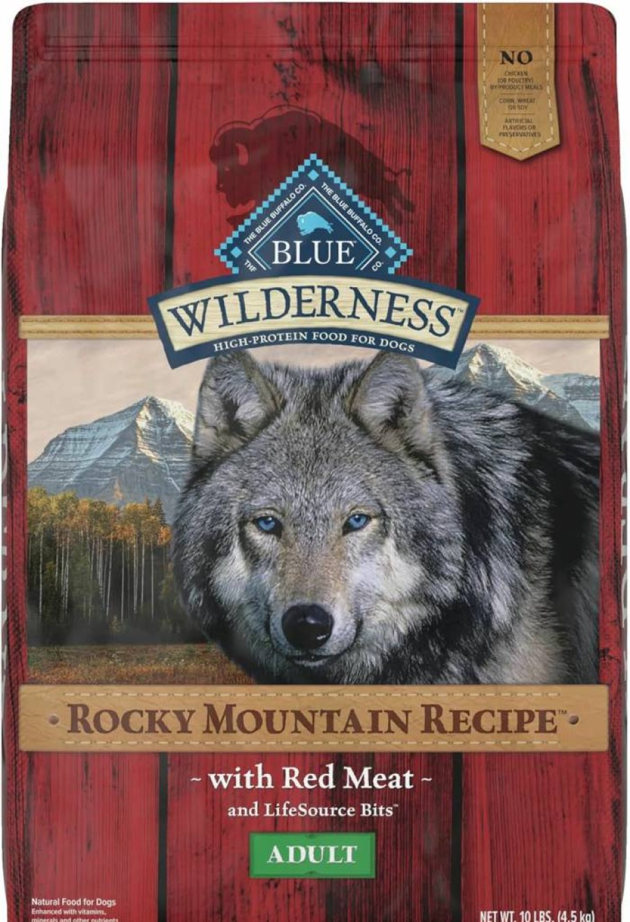 Blue Buffalo Wilderness High Protein Natural Adult Dry Dog Food, Red Meat Recipe, 22-Lb Bag
