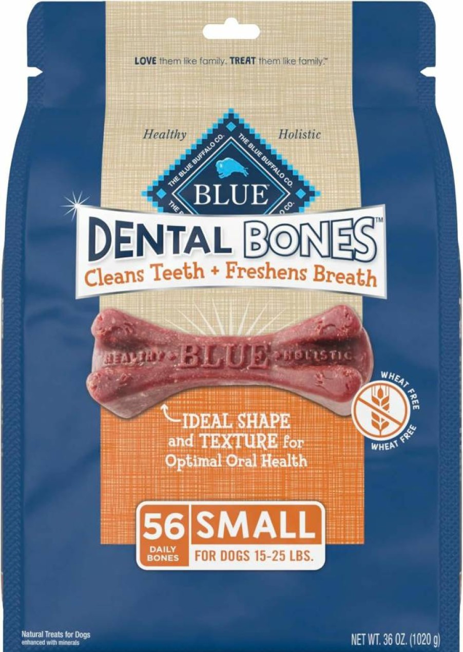 Blue Buffalo Small Dog Dental Bones - Natural Teeth Cleaning Chews, Value Pack, Healthy Dog Treats for Oral Care