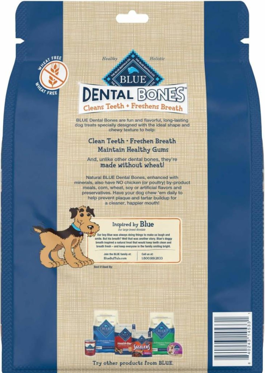 Blue Buffalo Small Dog Dental Bones - Natural Teeth Cleaning Chews, Value Pack, Healthy Dog Treats for Oral Care