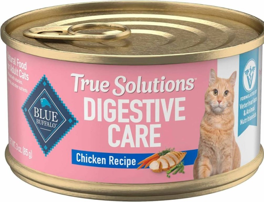 Blue Buffalo True Solutions Digestive Care Natural Chicken Wet Cat Food for Adults - 3oz Cans (24 Pack) High Protein Grain-Free Recipe