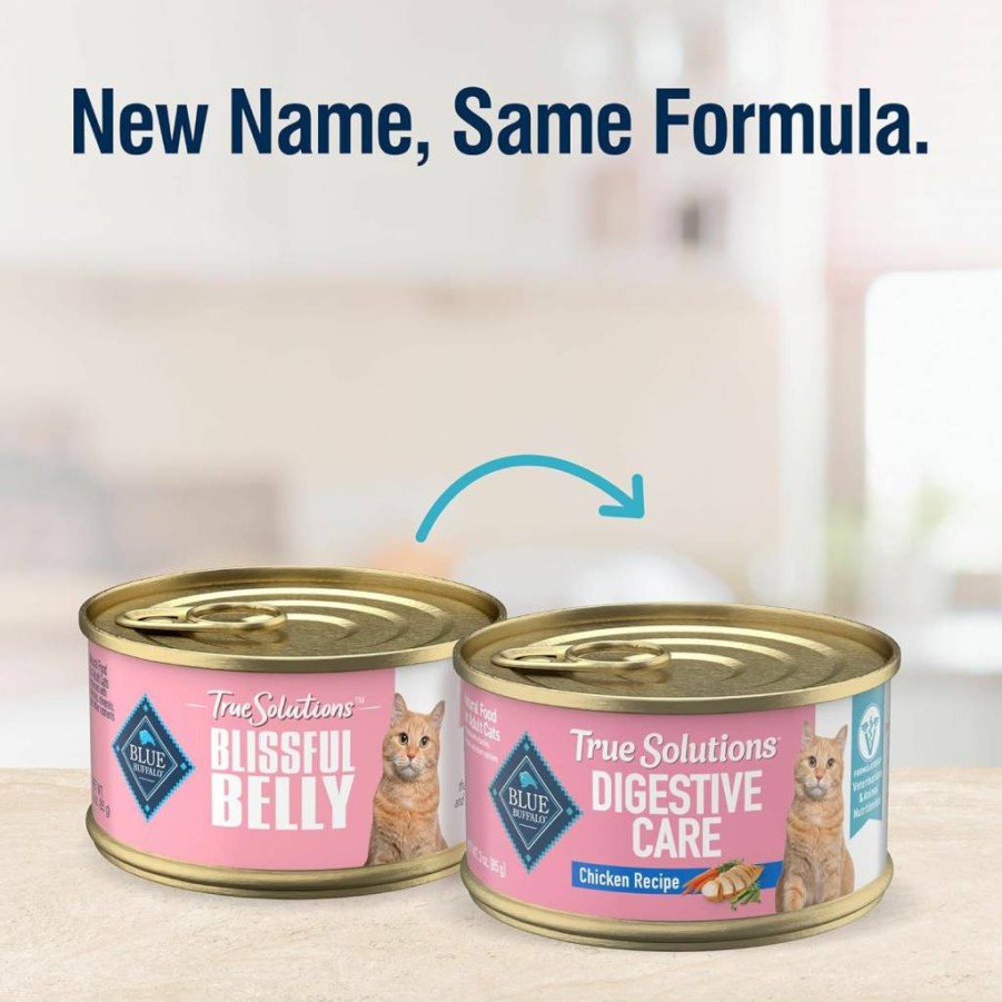 Blue Buffalo True Solutions Digestive Care Natural Chicken Wet Cat Food for Adults - 3oz Cans (24 Pack) High Protein Grain-Free Recipe