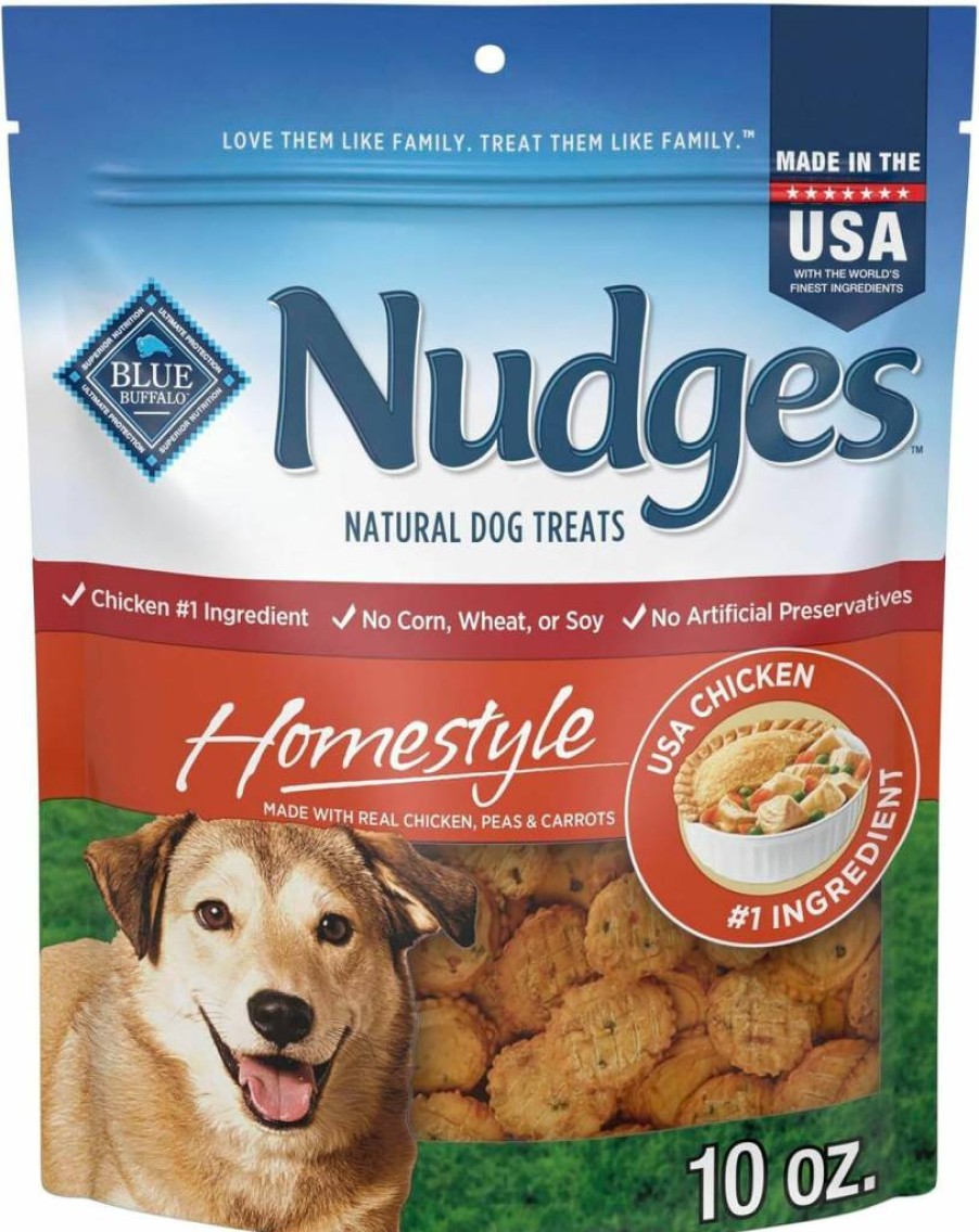 Blue Buffalo Homestyle Natural Dog Treats with Real Chicken, 10-Oz Bag – Made in USA