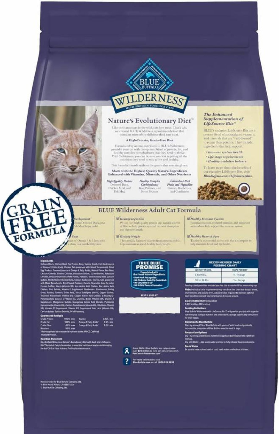 Blue Buffalo Wilderness High-Protein Grain-Free Adult Dry Cat Food, Chicken Recipe for Muscle & Immune Health, 12-Lb Bag