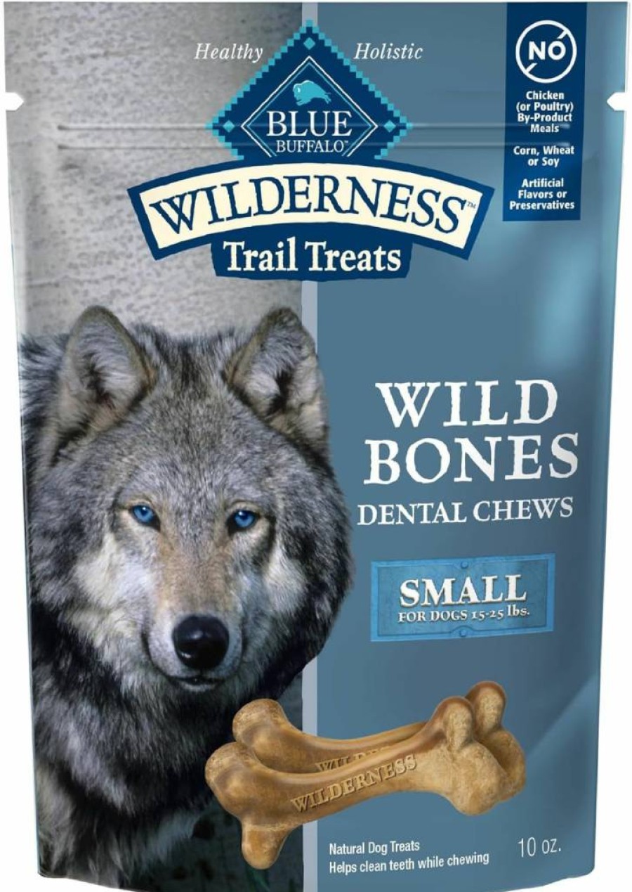 Blue Buffalo Wilderness Grain-Free Small Breed Dental Dog Treats, Wild Bones Flavor, 10-Oz Bag