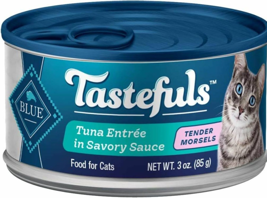 Blue Buffalo Tastefuls Natural Tuna Wet Cat Food, 3-Oz Cans (24-Pack) – Grain-Free, High-Protein Morsels for Cats