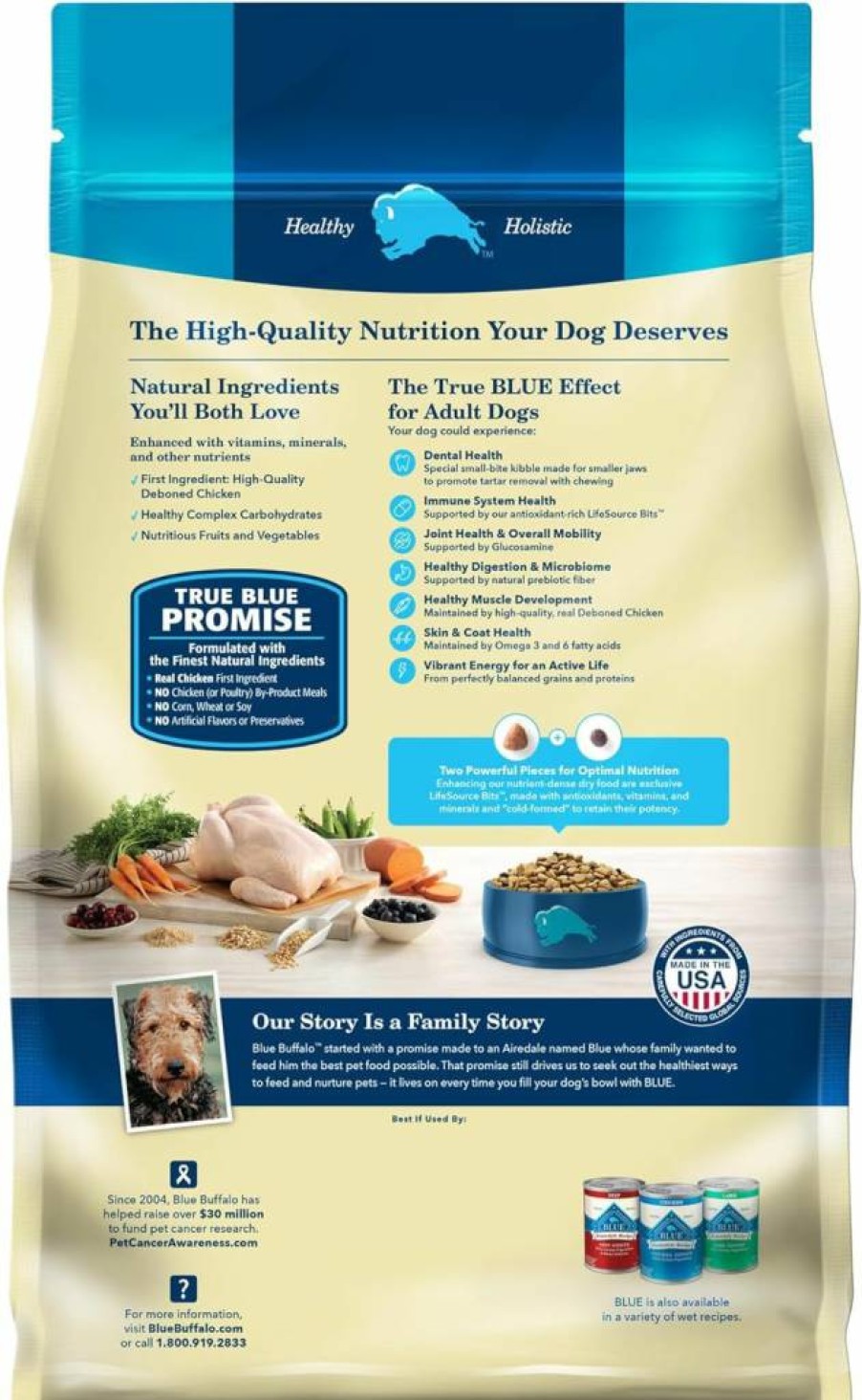 Blue Buffalo Life Protection Formula Adult Dry Dog Food - Natural Beef & Brown Rice Recipe for Muscle Health, 30-Lb Bag