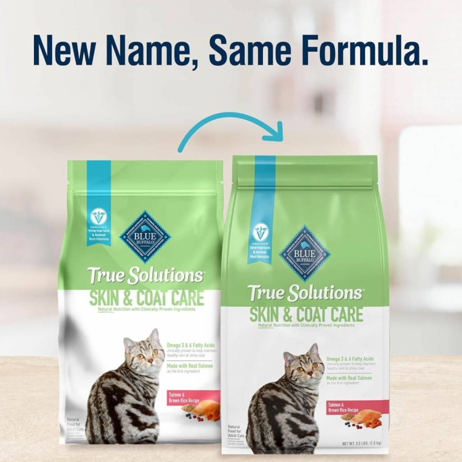 Blue Buffalo True Solutions Natural Salmon Dry Cat Food for Adults - Skin & Coat Care, 11 lb Bag