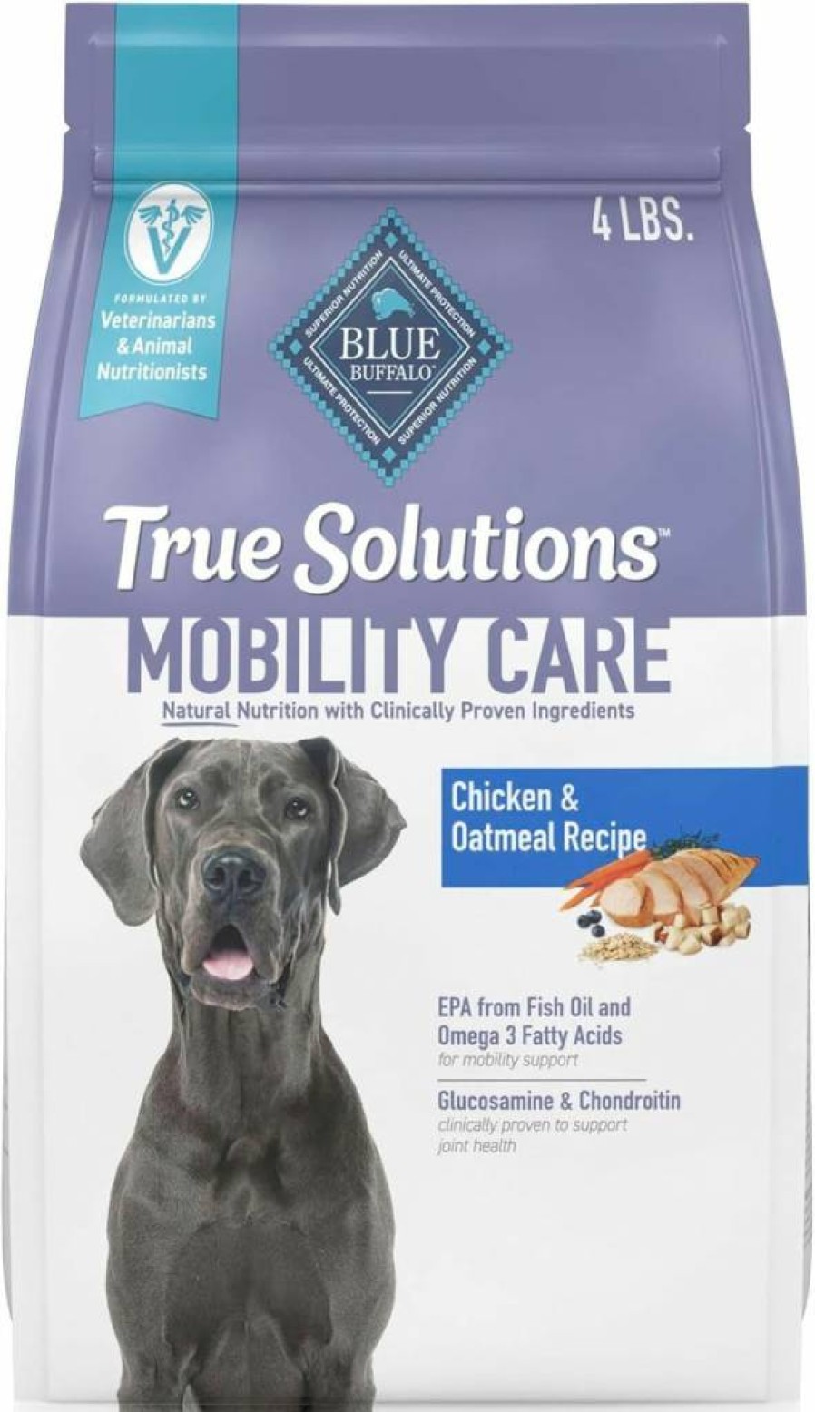 Blue Buffalo True Solutions Mobility Care Adult Dry Dog Food, Chicken Recipe, 4 lb Bag - Natural Joint Support for Dogs