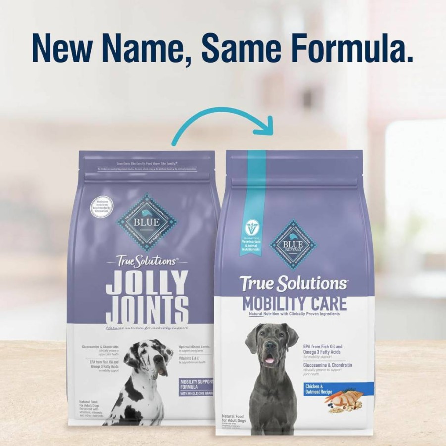 Blue Buffalo True Solutions Mobility Care Adult Dry Dog Food, Chicken Recipe, 4 lb Bag - Natural Joint Support for Dogs