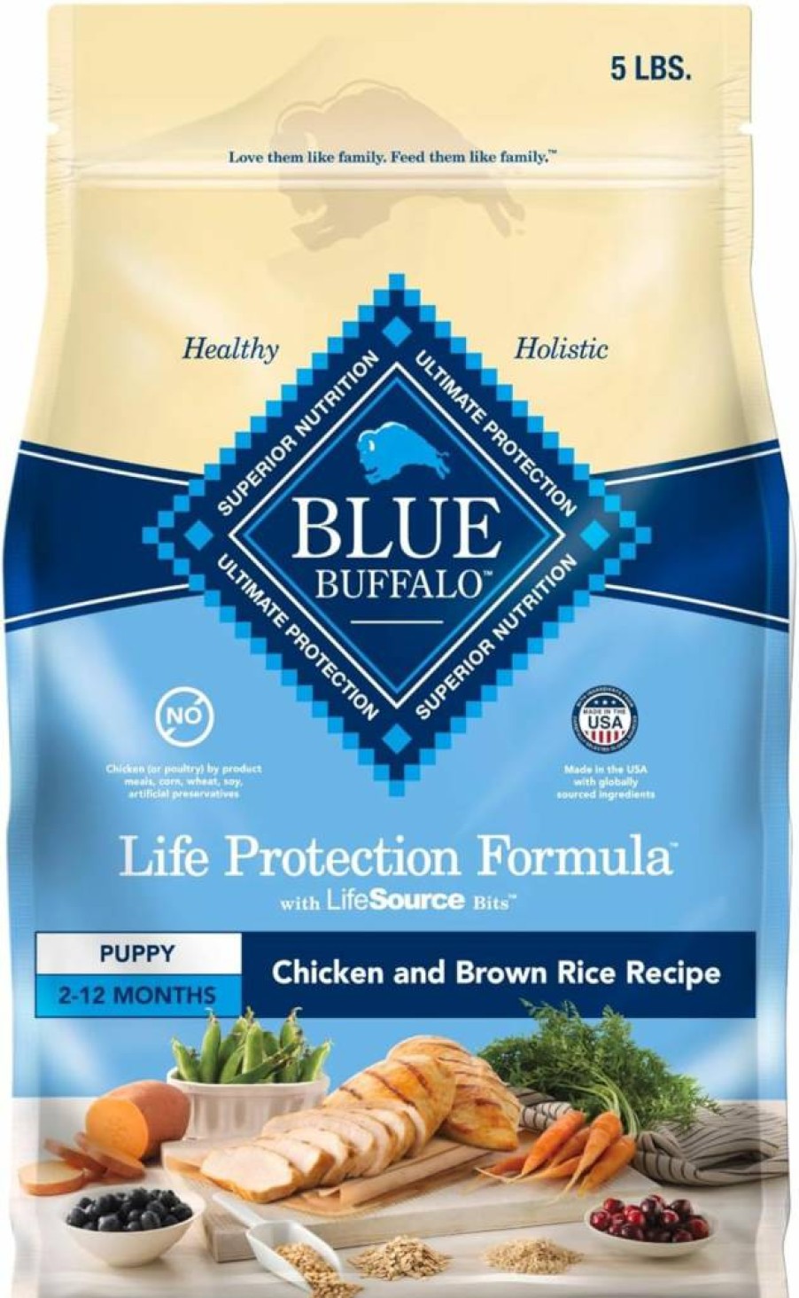 Blue Buffalo Life Protection Formula Puppy Dry Dog Food - Chicken & Brown Rice Recipe, 30lb Bag for Optimal Puppy Growth